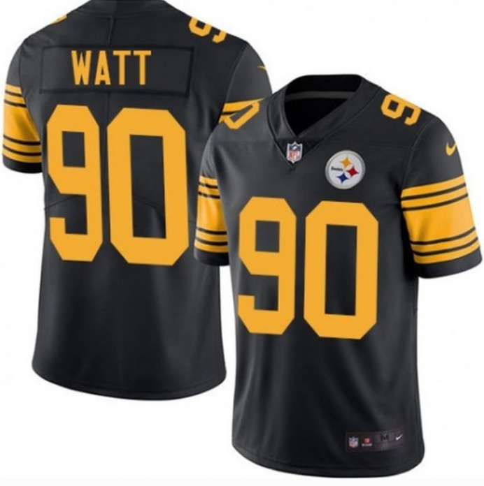 Toddlers Pittsburgh Steelers #90 T. J. Watt Black Color Rush Limited Football Stitched Jersey
